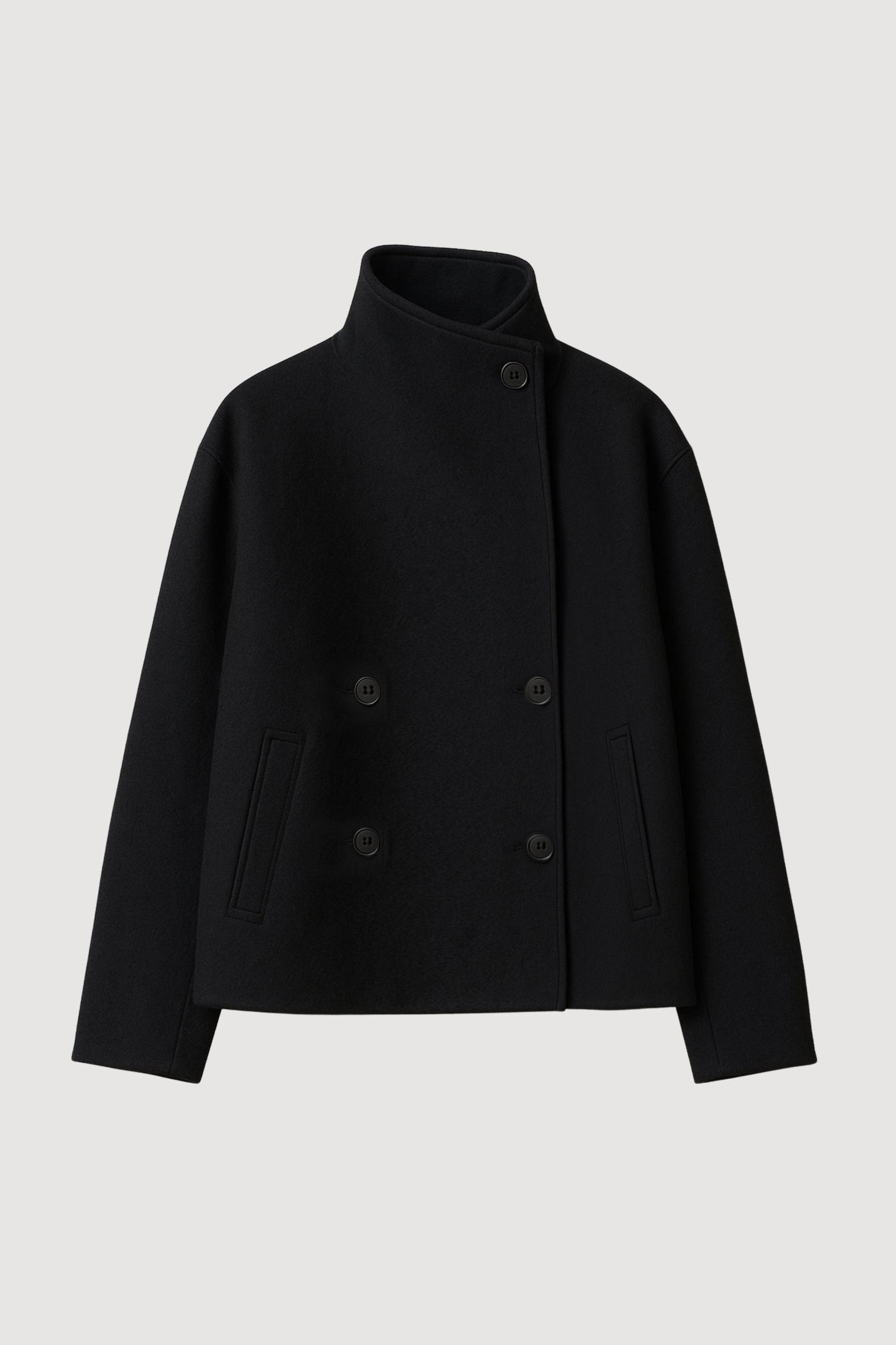 Vashti Wool-Blend Collared Peacoat Product Image
