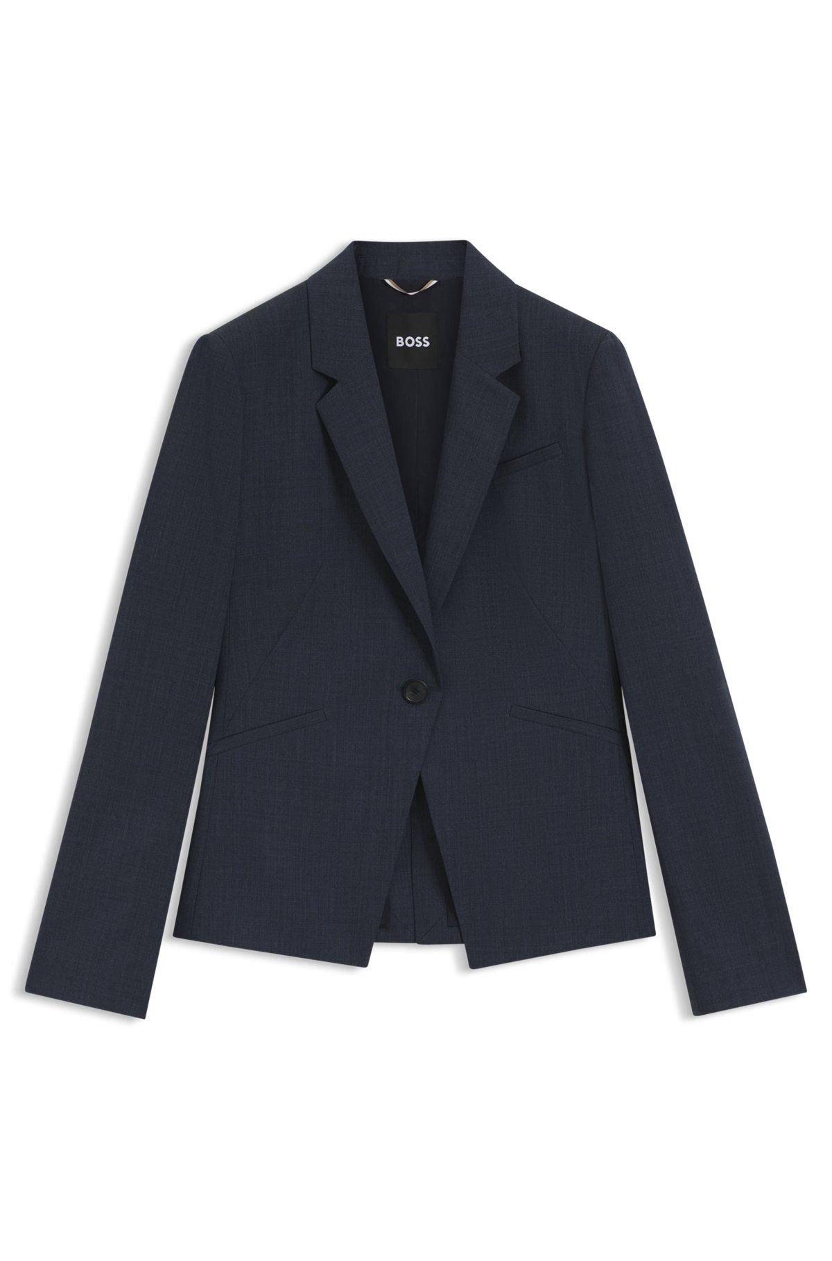 Melange slim-fit blazer in virgin wool Product Image