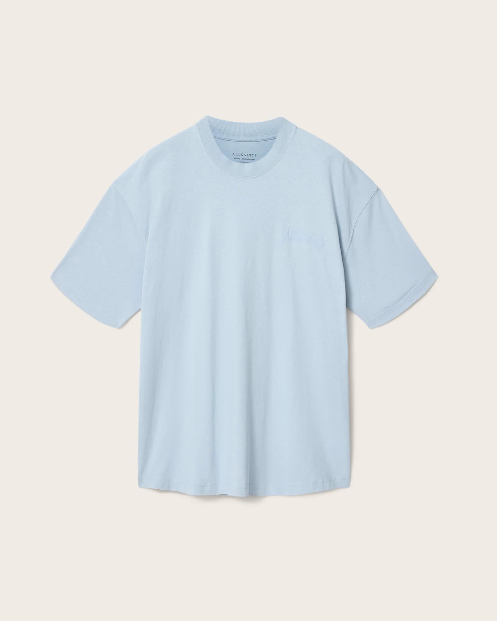Odyssey Oversized Short Sleeve Crew T-Shirt SALTON BLUE | ALLSAINTS US Product Image
