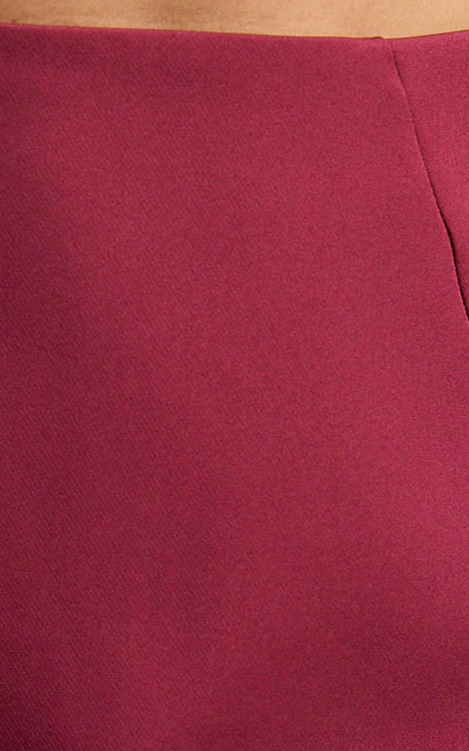 Elly Skirt - Tailored Mini Skirt in Wine Product Image