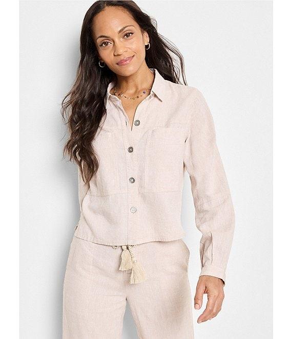NIC + ZOE Rumba Linen Point Collar Long Sleeve Jacket Product Image