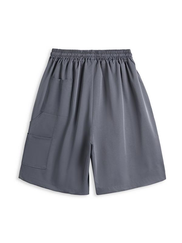 Men's Multi Pocket Rivet Decor Drawstring Shorts Product Image
