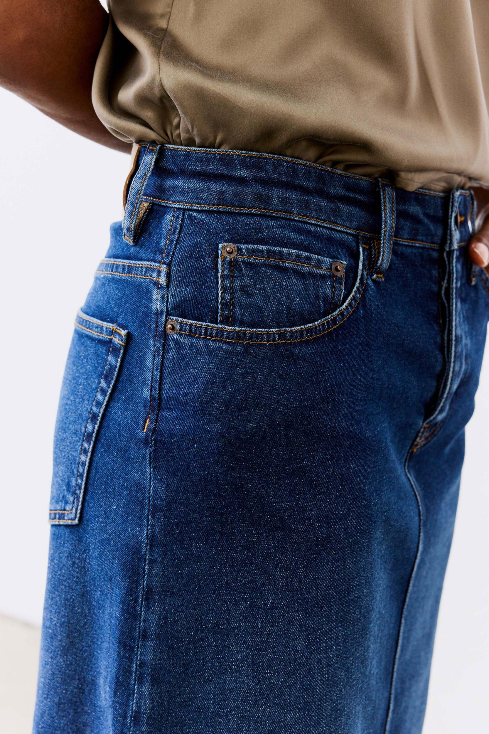 The Iconic Denim Midi Skirt Product Image