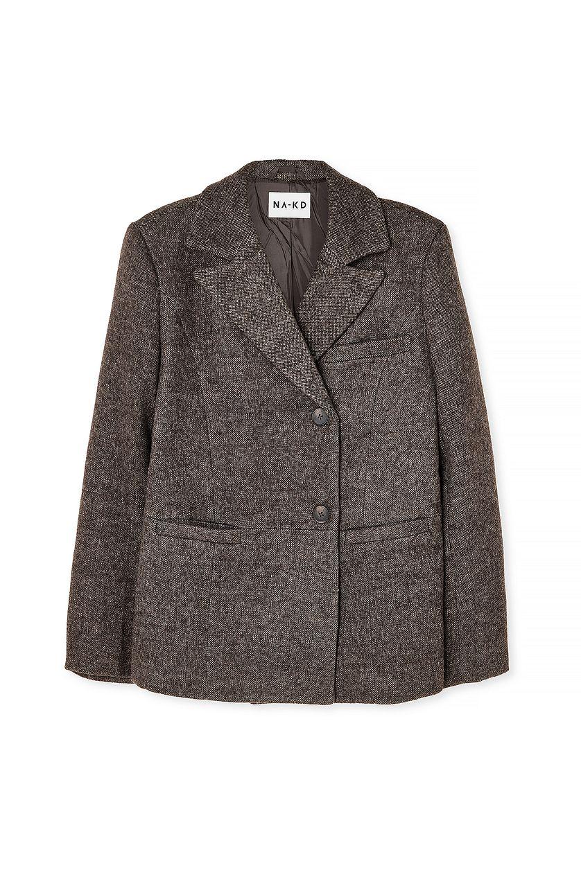 Wool Blend Oversized Blazer Jacket Product Image