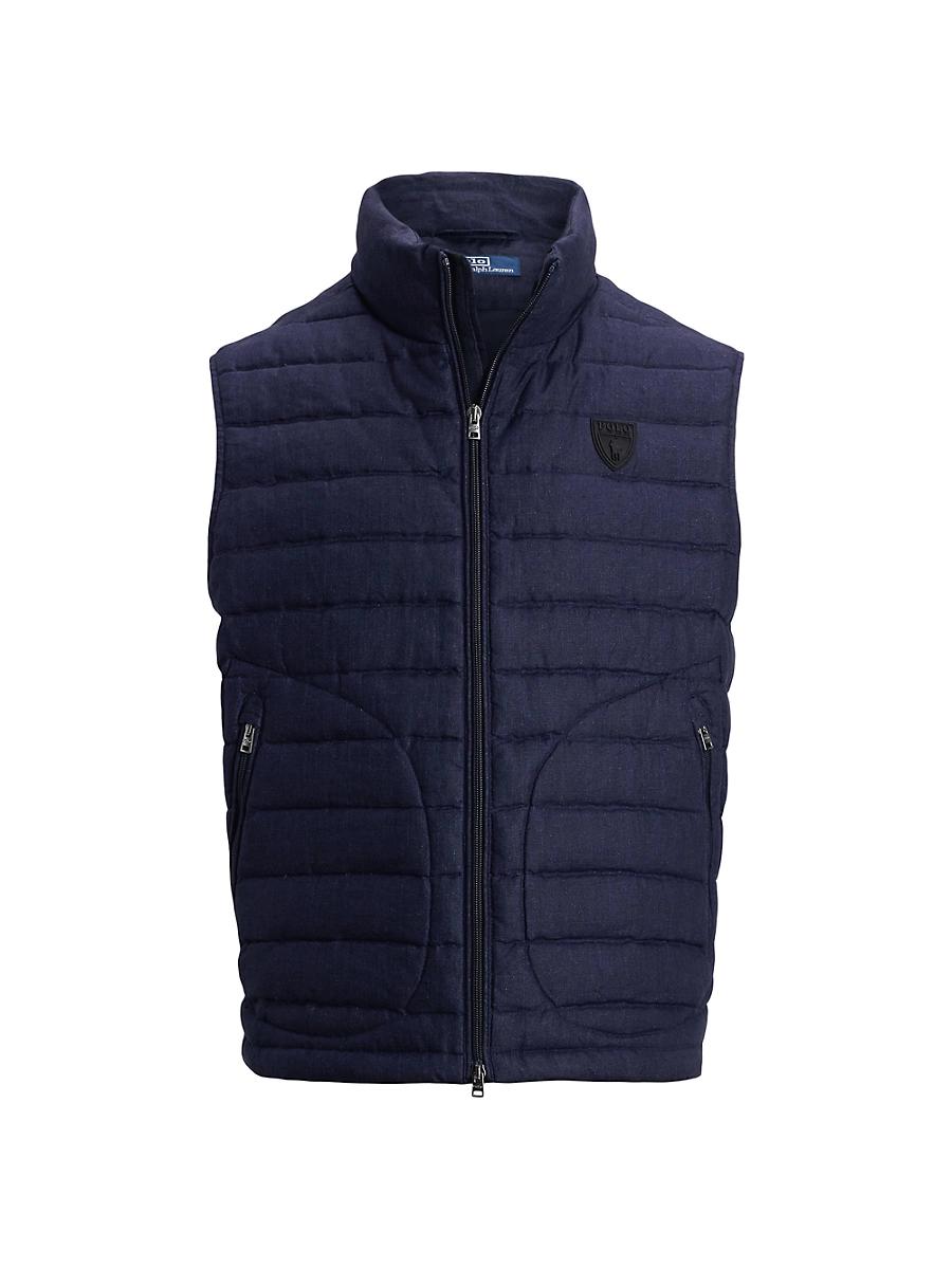 Mens Quilted Linen Down Vest Product Image