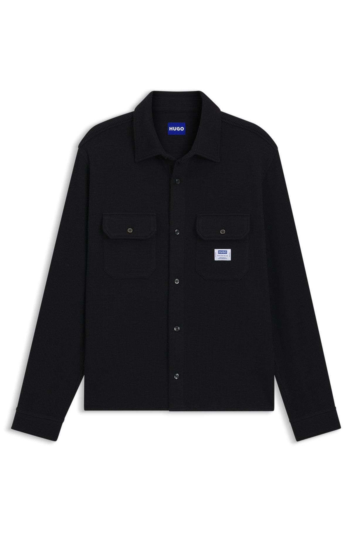 Oversize-fit shirt in structured cotton Product Image