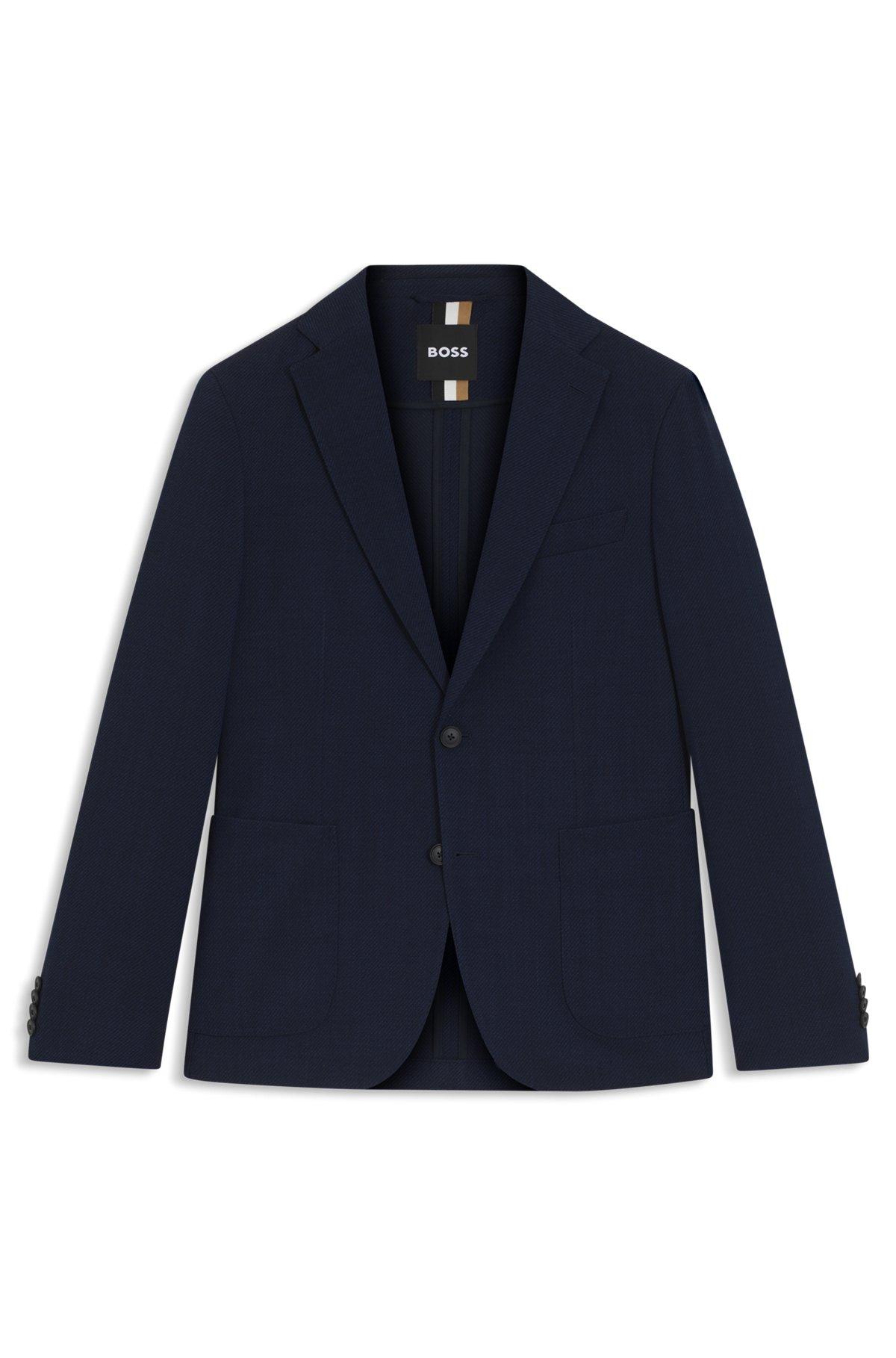 Slim-fit blazer in micro-patterned comfort-stretch cloth Product Image