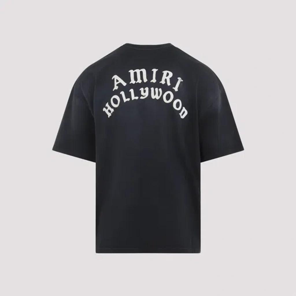 AMIRI Black Crewneck T-shirt With Logo Lettering On Front And Rear Product Image