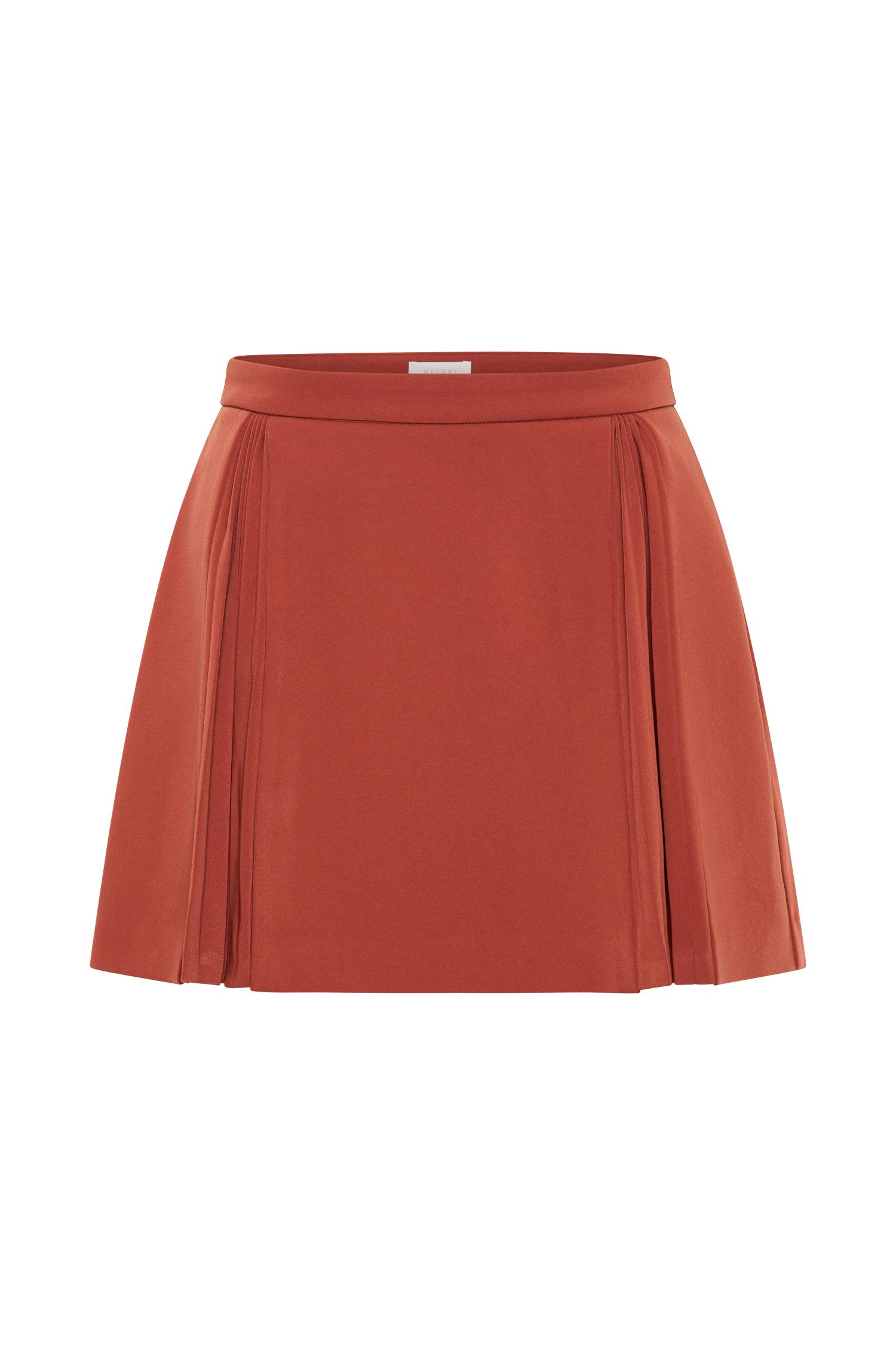 Melinda Mini Skirt With Pleats - Chilli Product Image