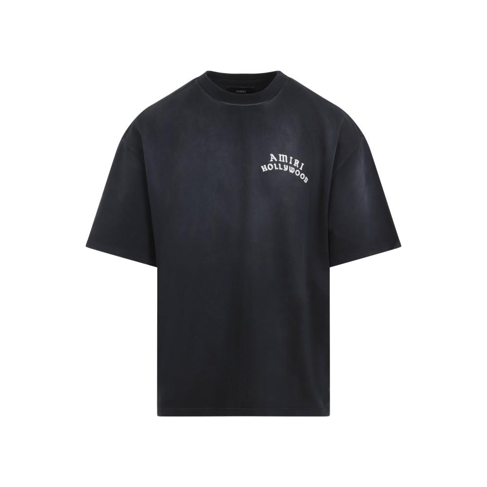 AMIRI Black Crewneck T-shirt With Logo Lettering On Front And Rear Product Image