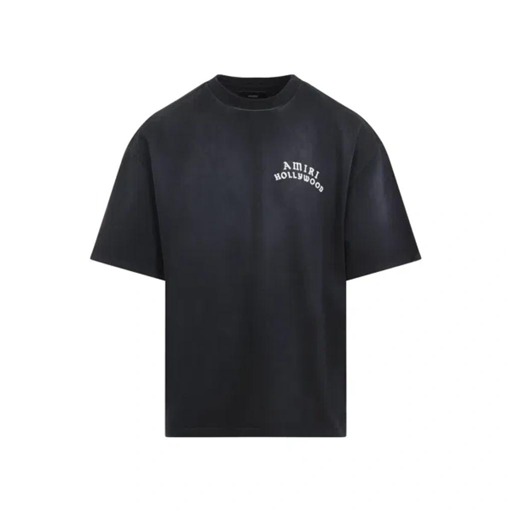 AMIRI Black Crewneck T-shirt With Logo Lettering On Front And Rear Product Image