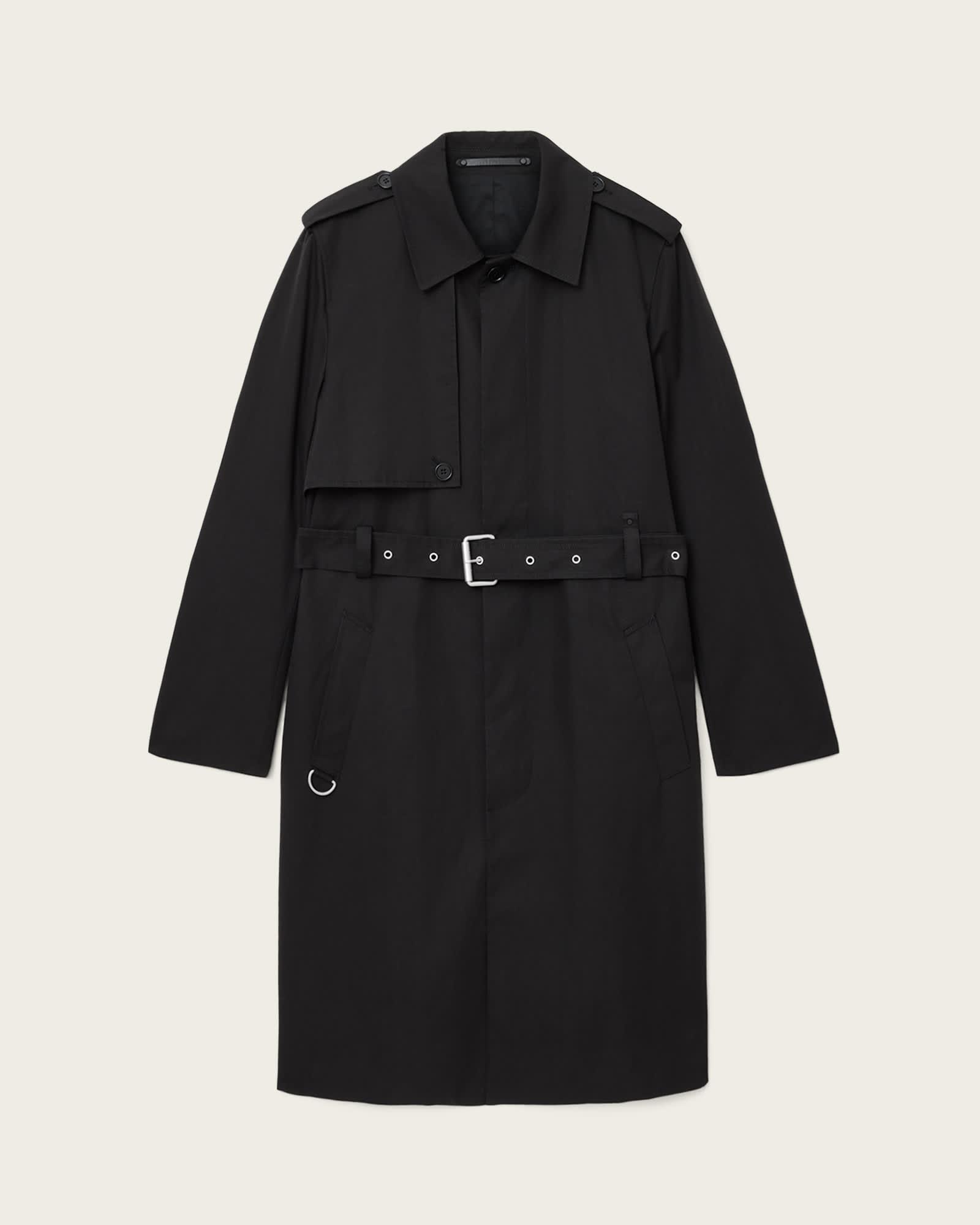 Bastille Trench Coat Black | ALLSAINTS US Product Image