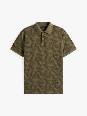 Regular Fit Allover Leaf Print Polo Product Image