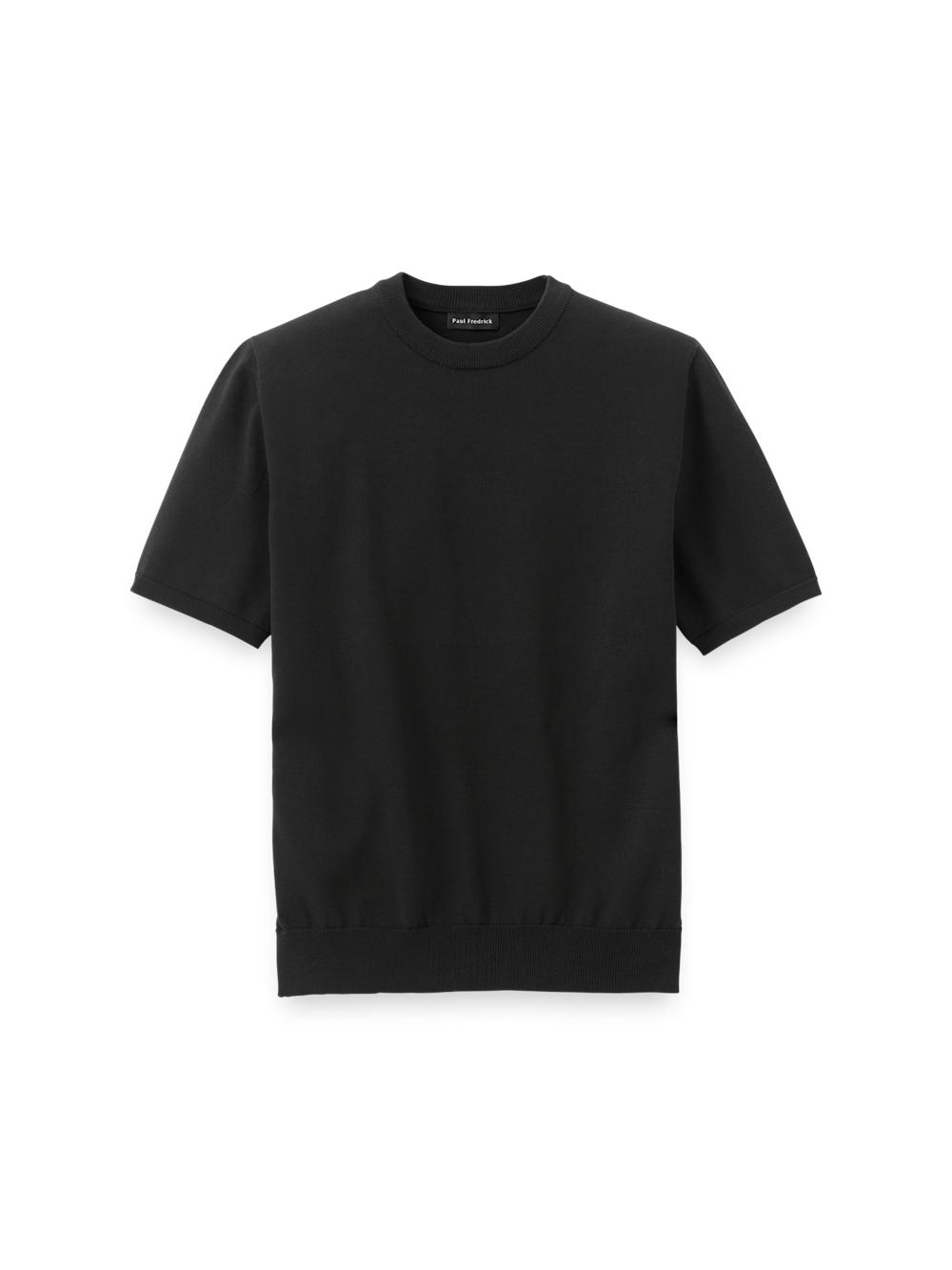 Supima Cotton Crew Neck Sweater - Black Product Image