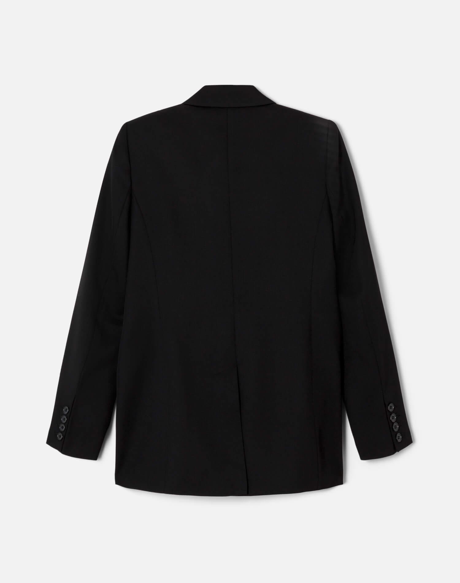 Double Breasted Long Blazer - Black Product Image