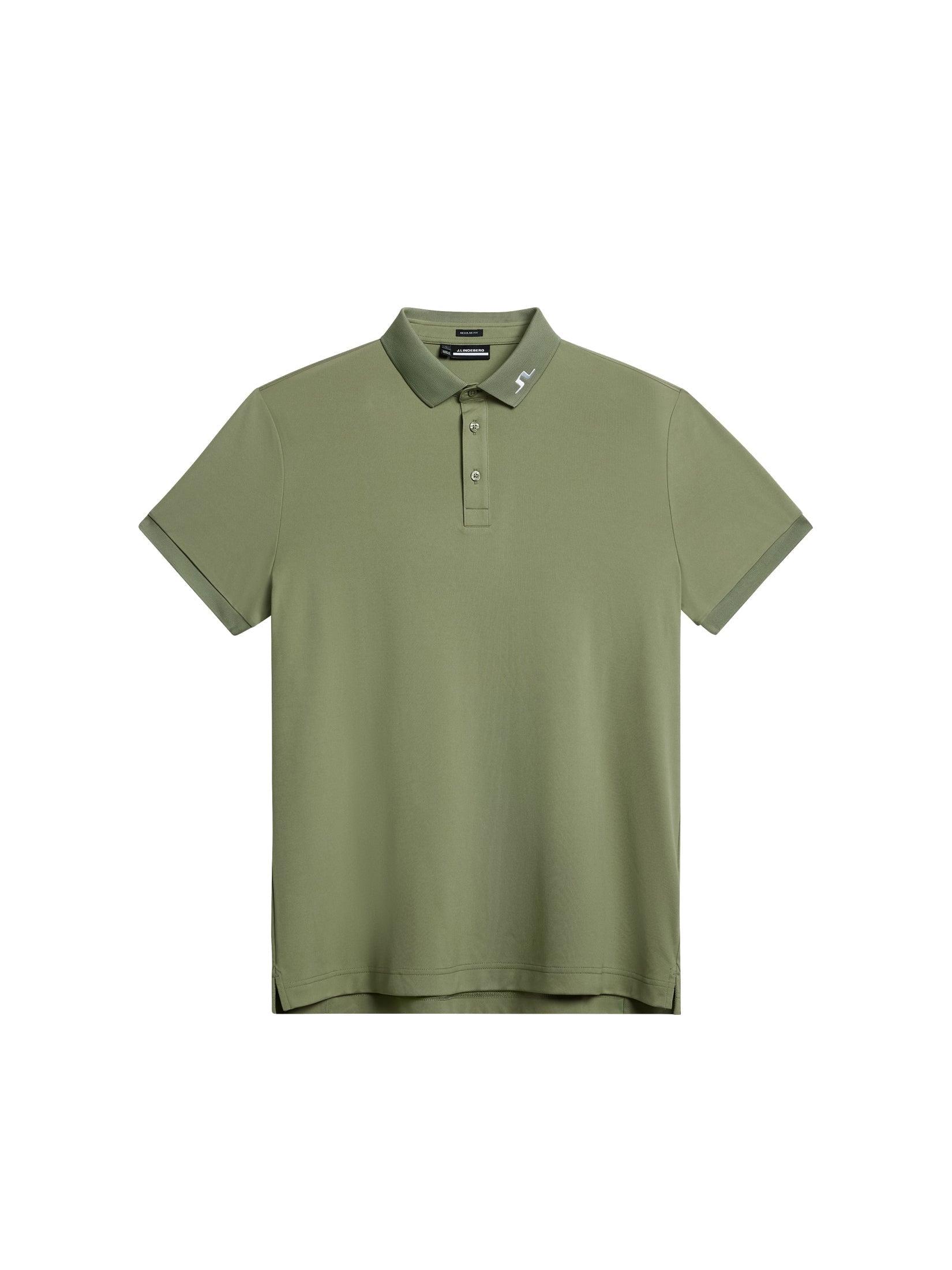 J. Lindeberg Kv Regular Fit Print Polo in Oil Green Product Image