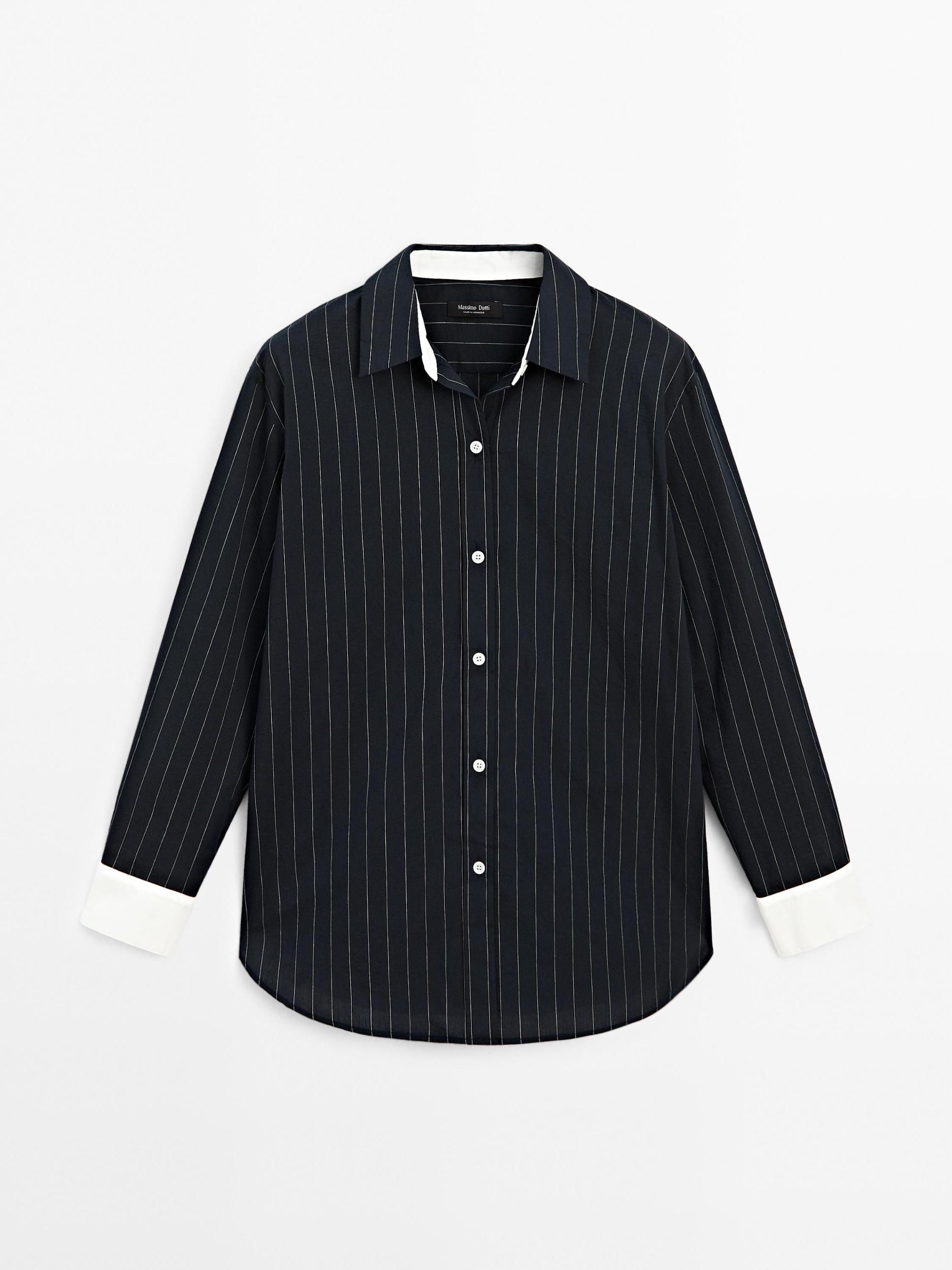 Striped shirt with contrast detail Product Image