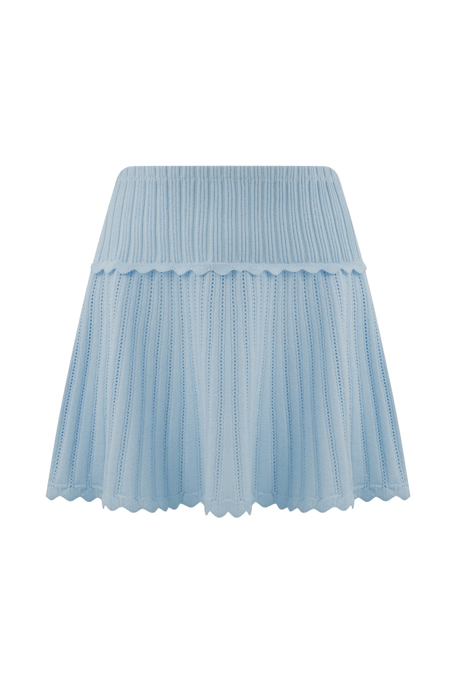 Indy Pointelle Knit Top - Cornflower Blue Product Image
