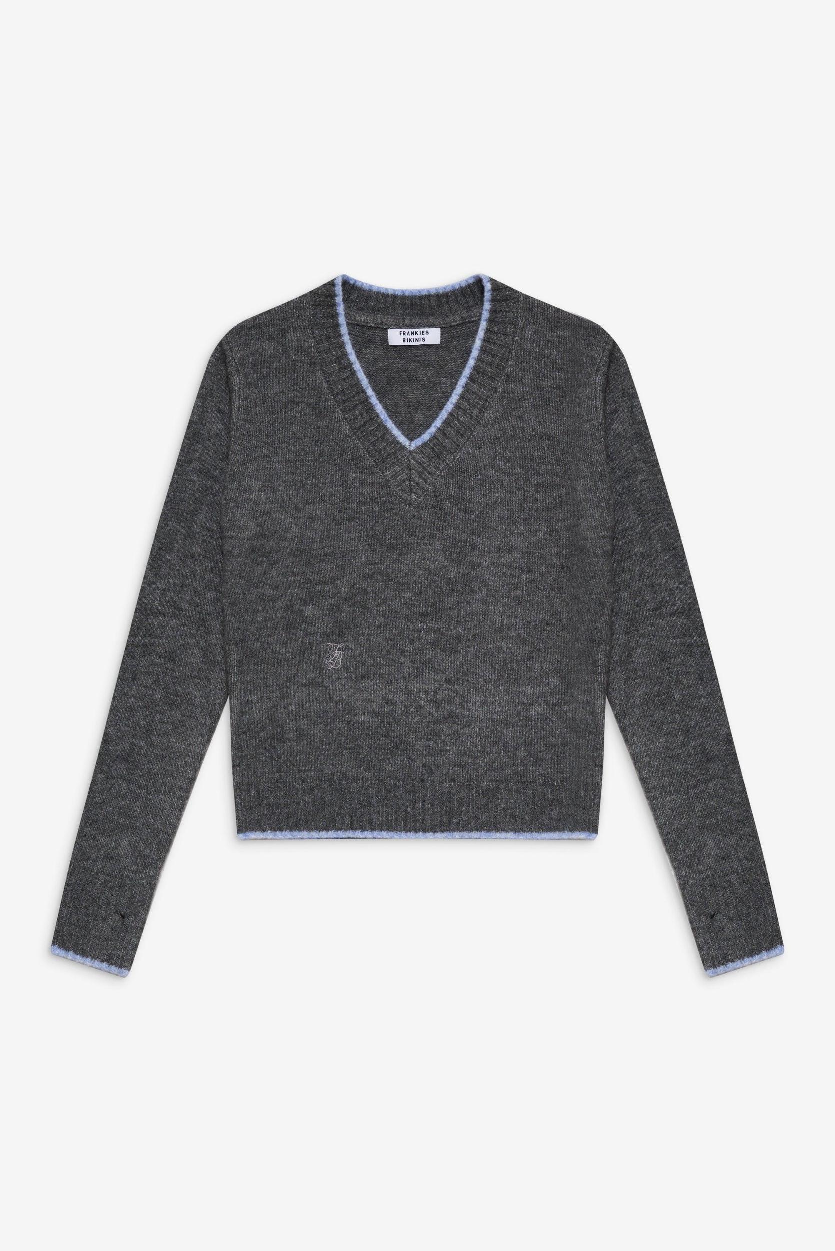 Brentwood V Neck Sweater - Winter Sky Product Image