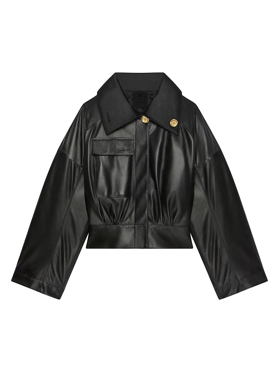 Womens Jacket in Nappa with Adjustable Collar Product Image