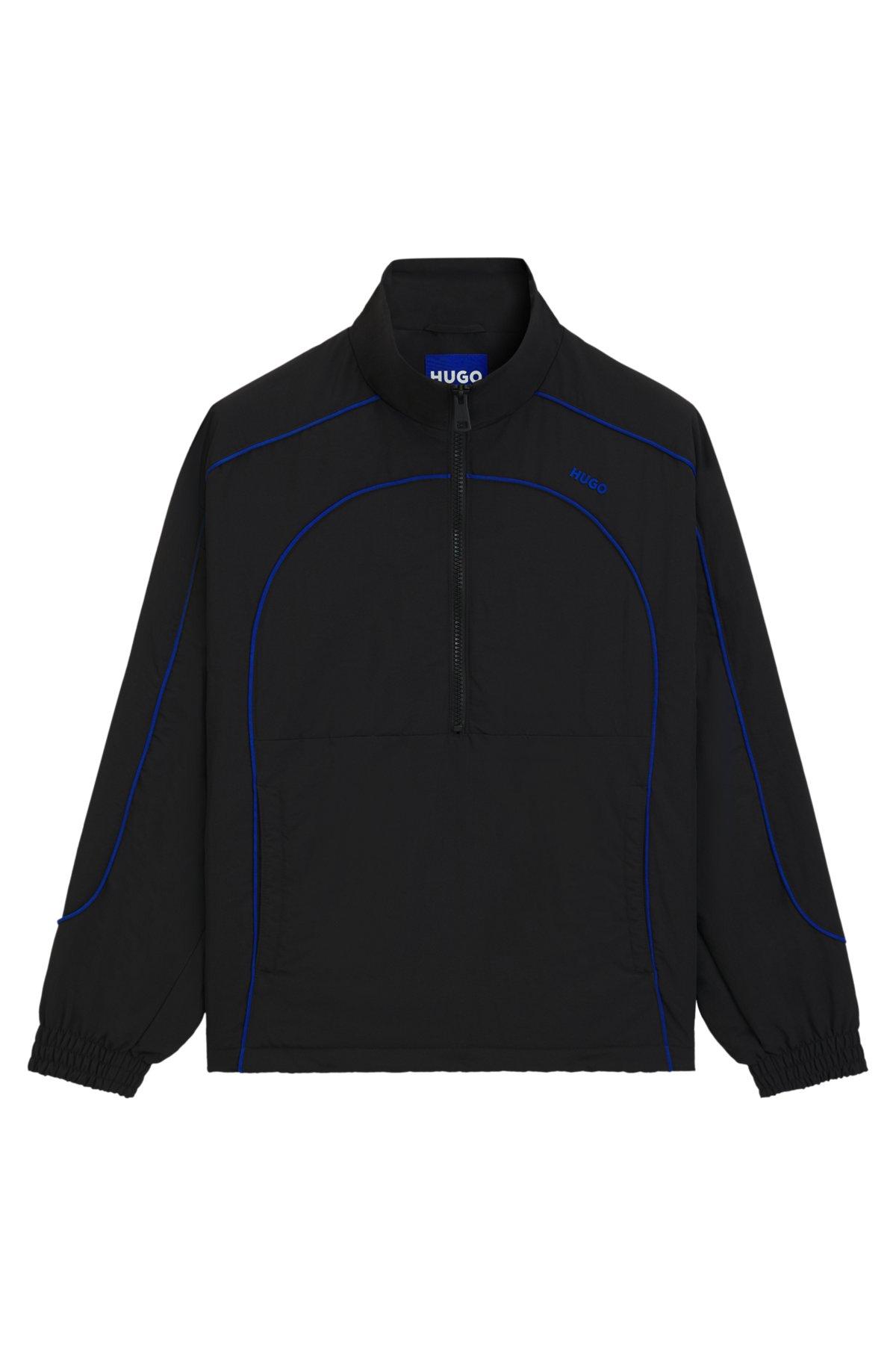 Water-repellent half-zip jacket with contrast piping Product Image