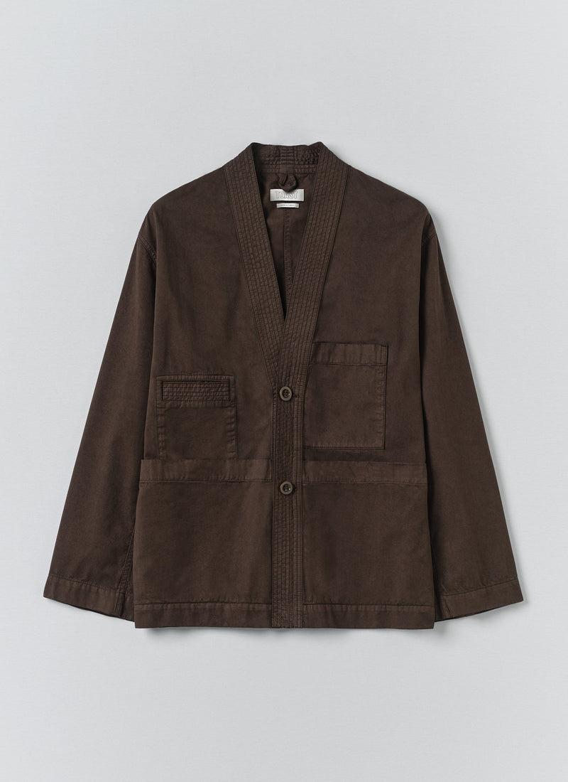 Garment Dyed Cotton Twill Jacket | Dark Cocoa Product Image