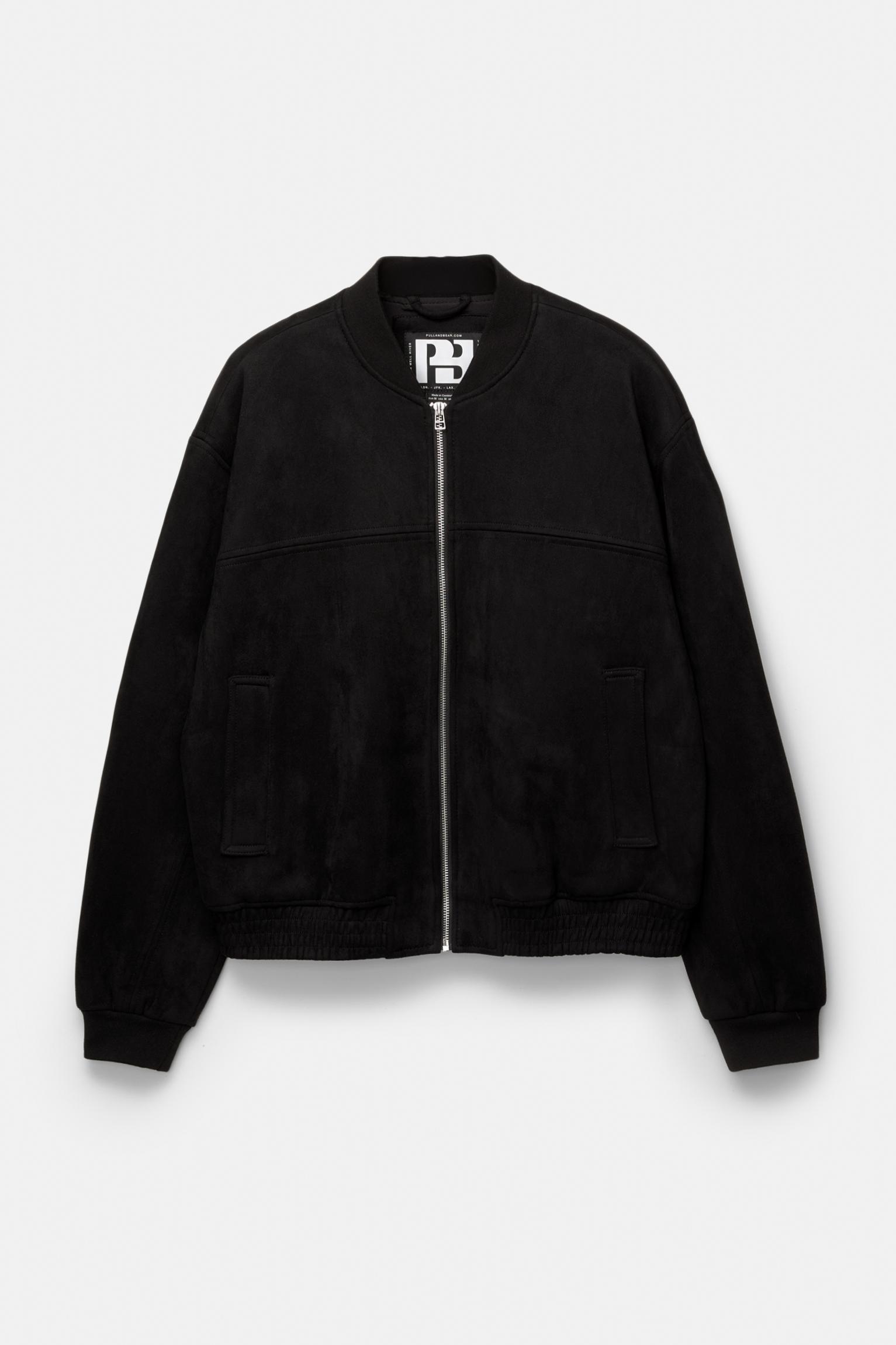 Faux suede bomber jacket Product Image