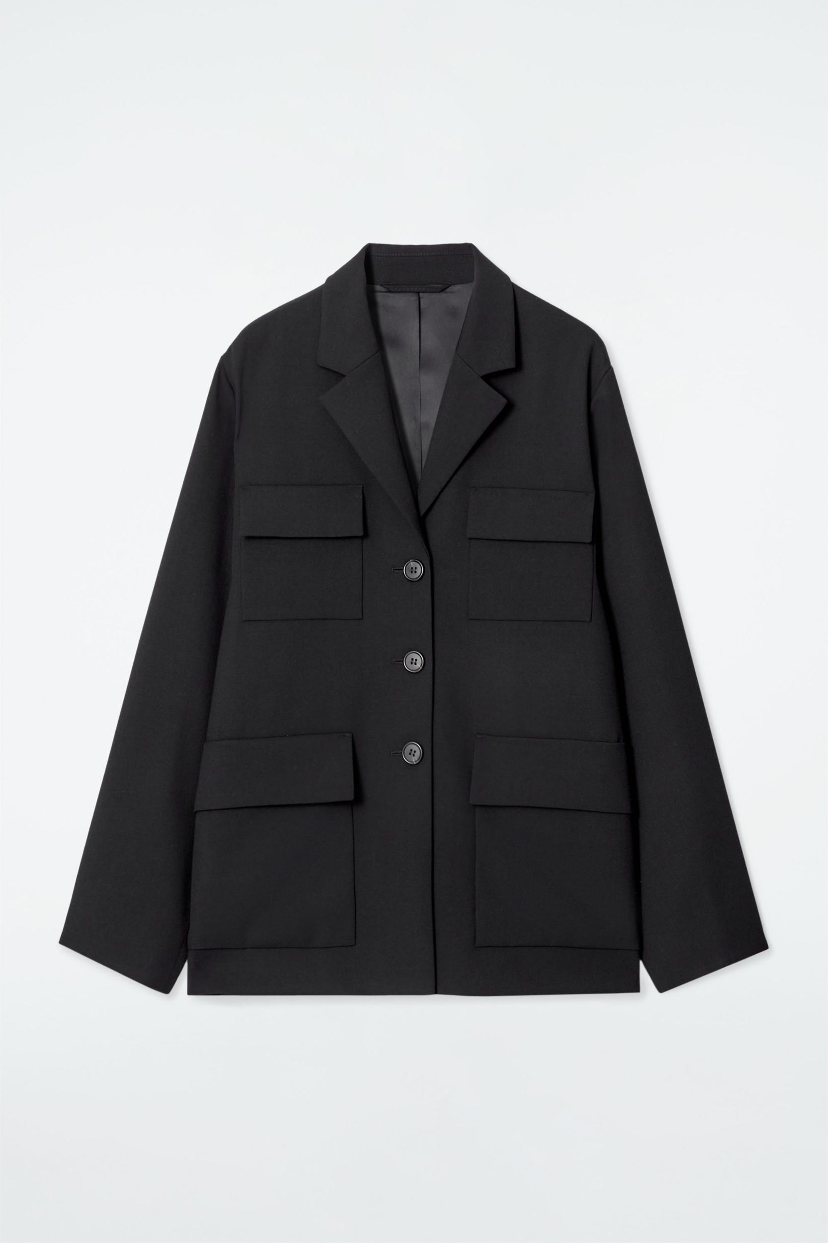 RELAXED SINGLE-BREASTED UTILITY BLAZER Product Image