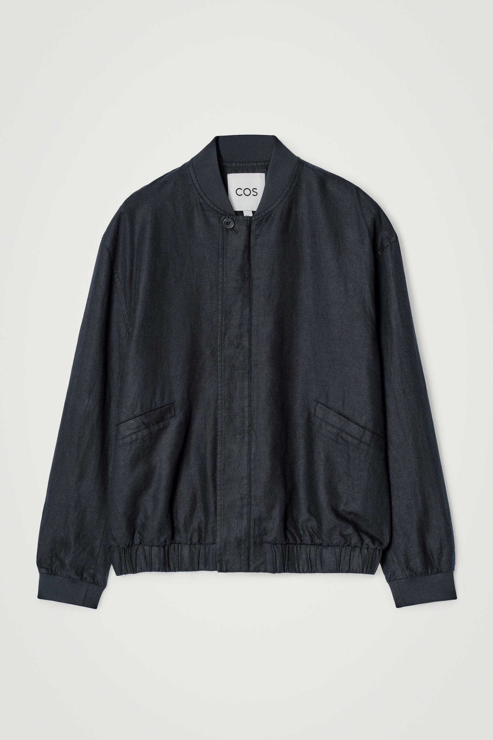 LINEN BOMBER JACKET Product Image