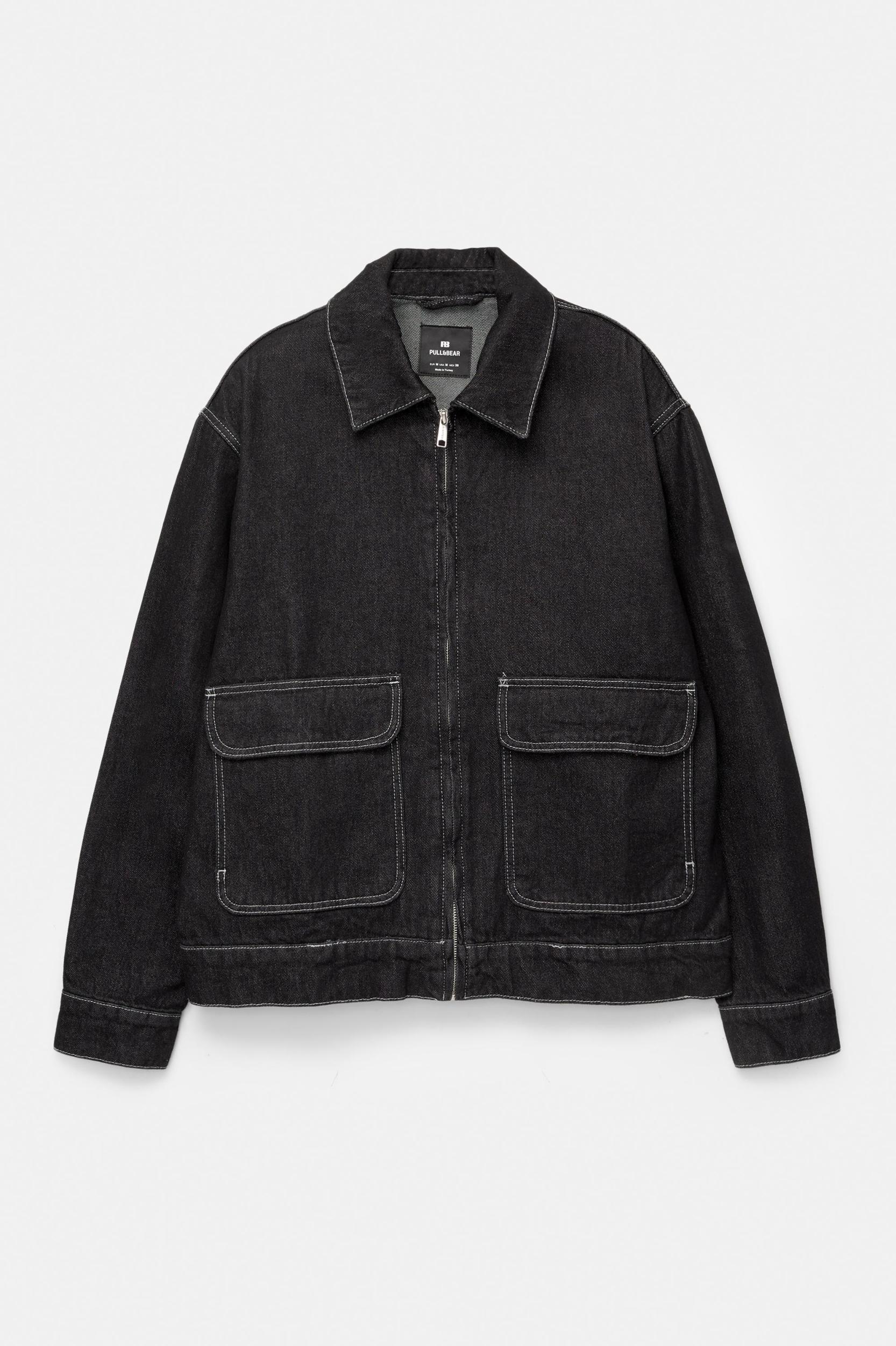 Denim jacket with pockets Product Image