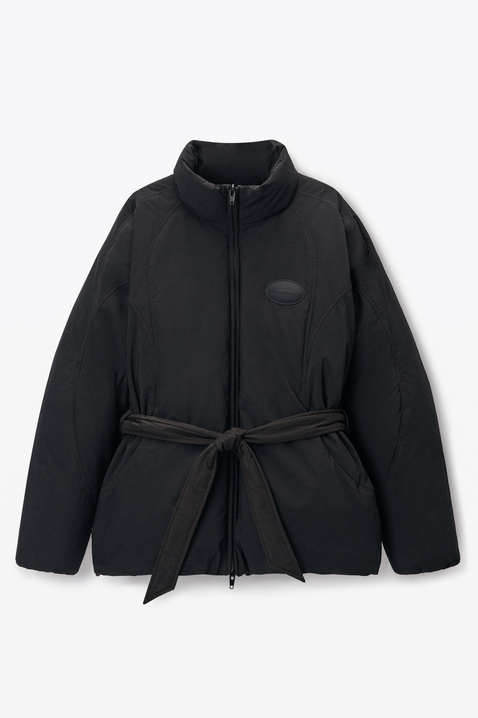 Puffer Coat With Dome Logo Patch Product Image