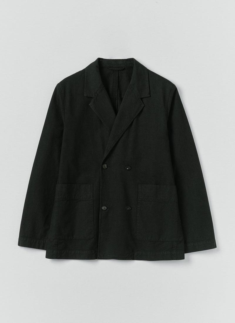 Overdyed Micro Houndstooth Cotton Blazer | Oil Green Product Image