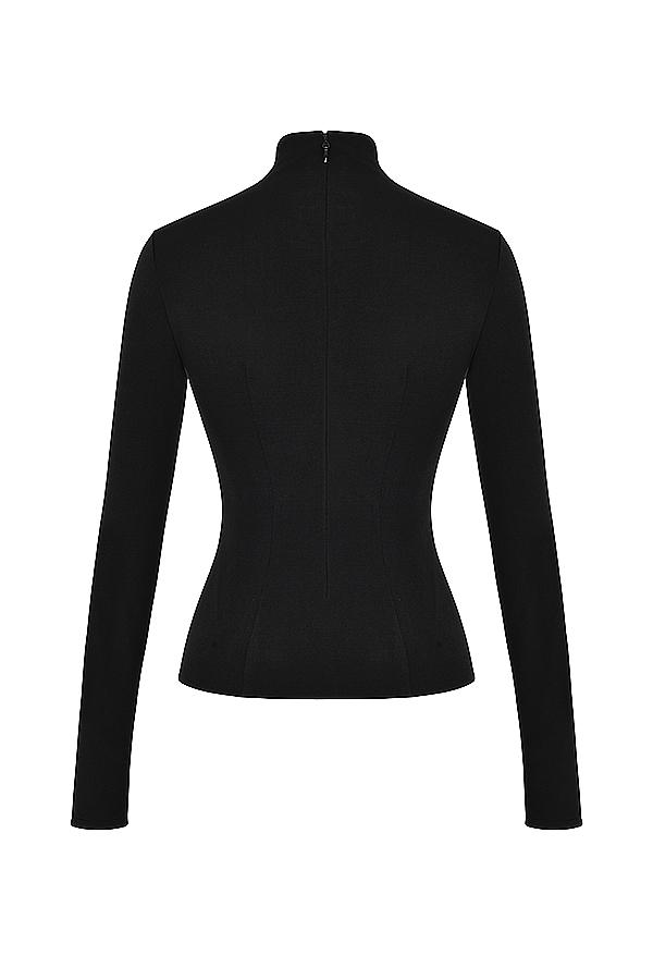 Lori  black crystallised lace up top Product Image