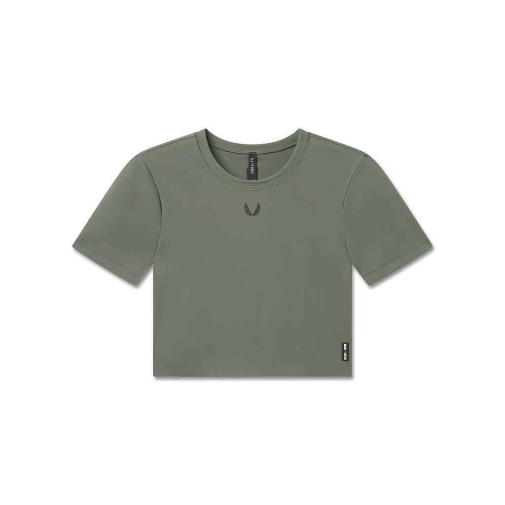 W019. LYCRA® Cropped Tee - Sage Product Image
