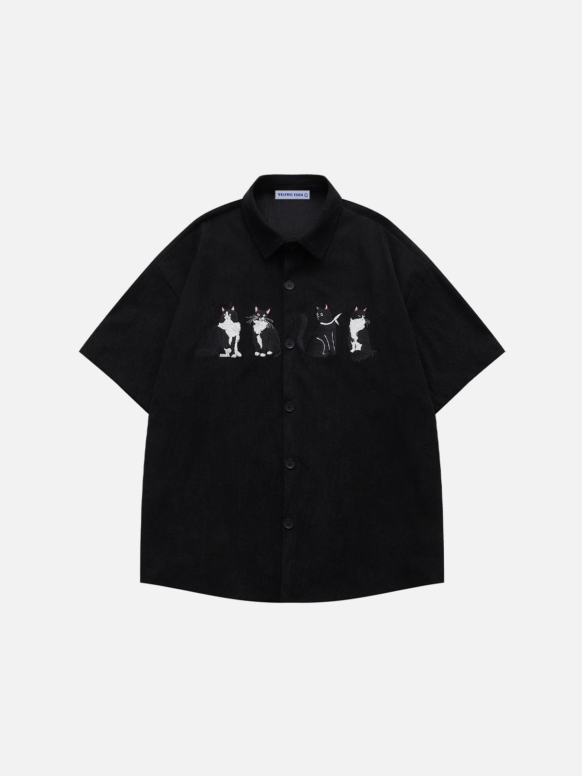 Aelfric Eden Embroidery Kitten Corduroy Shirt Product Image