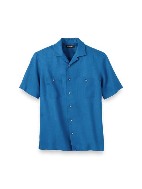 Linen Solid Casual Shirt - White Product Image