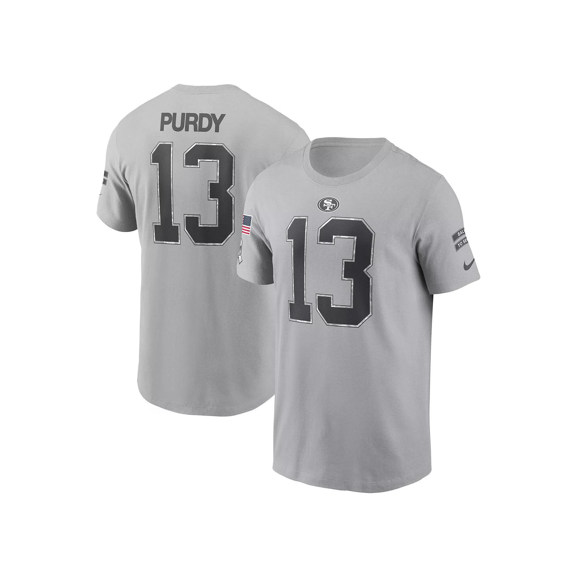 Men's Nike Brock Purdy Gray San Francisco 49ers 2024 Salute To Service Name & Number T-Shirt, Size: 2XL, Grey Product Image