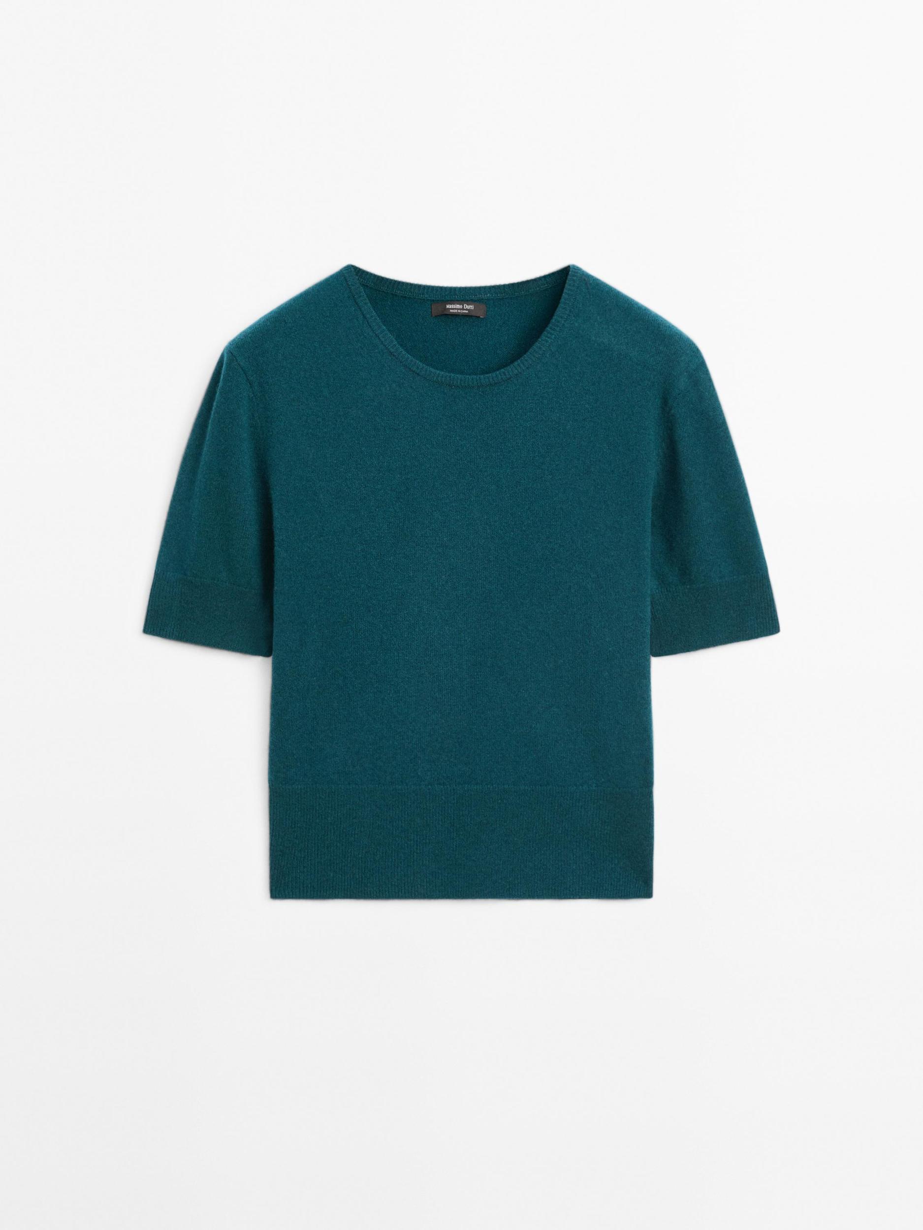 Short sleeve wool blend sweater Product Image