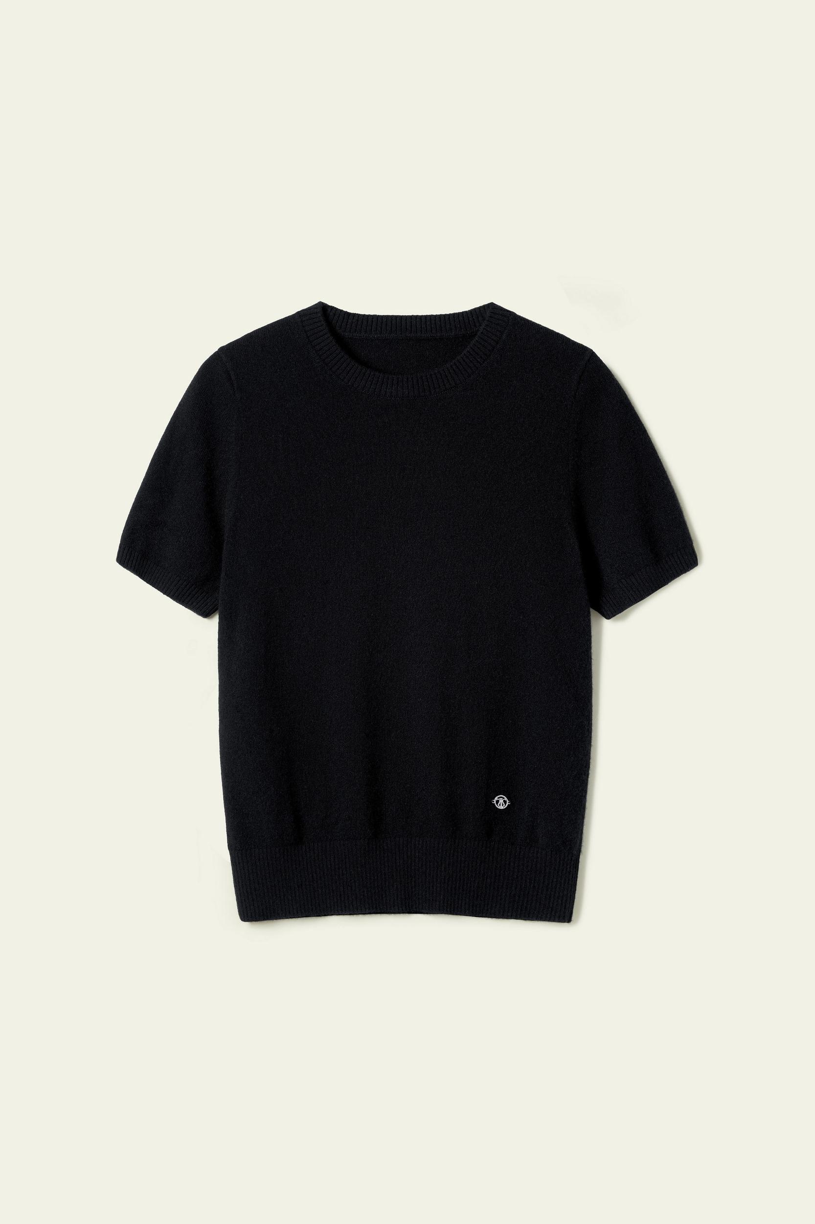 LILYSILK Women's Cashmere Fitted Short Sleeve Top, 100% Pure Cashmere, Soft & Breathable, Medium Gray, XL Product Image