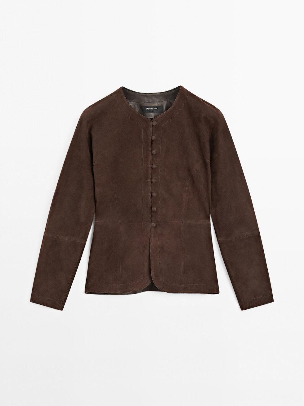 Short suede leather shirt Product Image