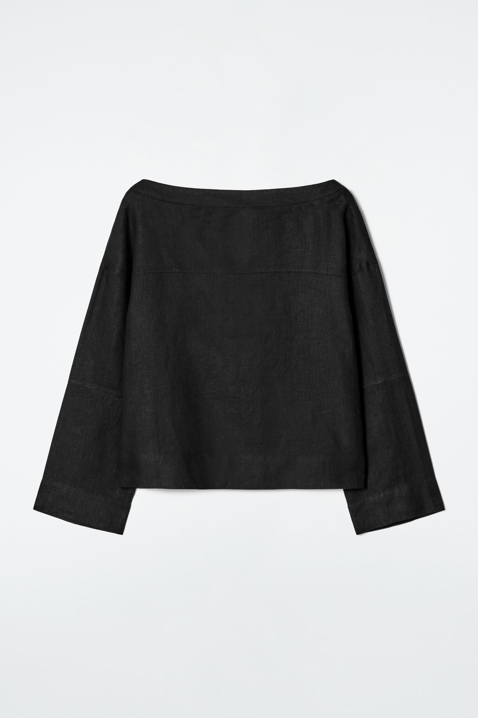 TIE-DETAIL LINEN BLOUSE Product Image