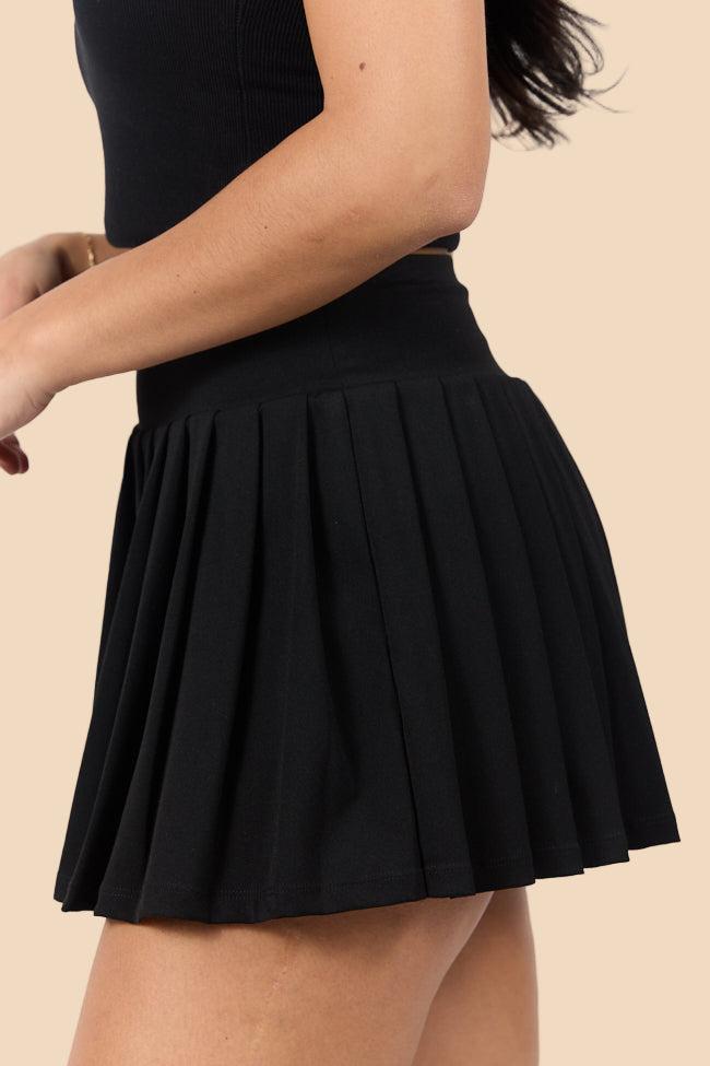 For The Win Black Pleated Tennis Skirt Product Image