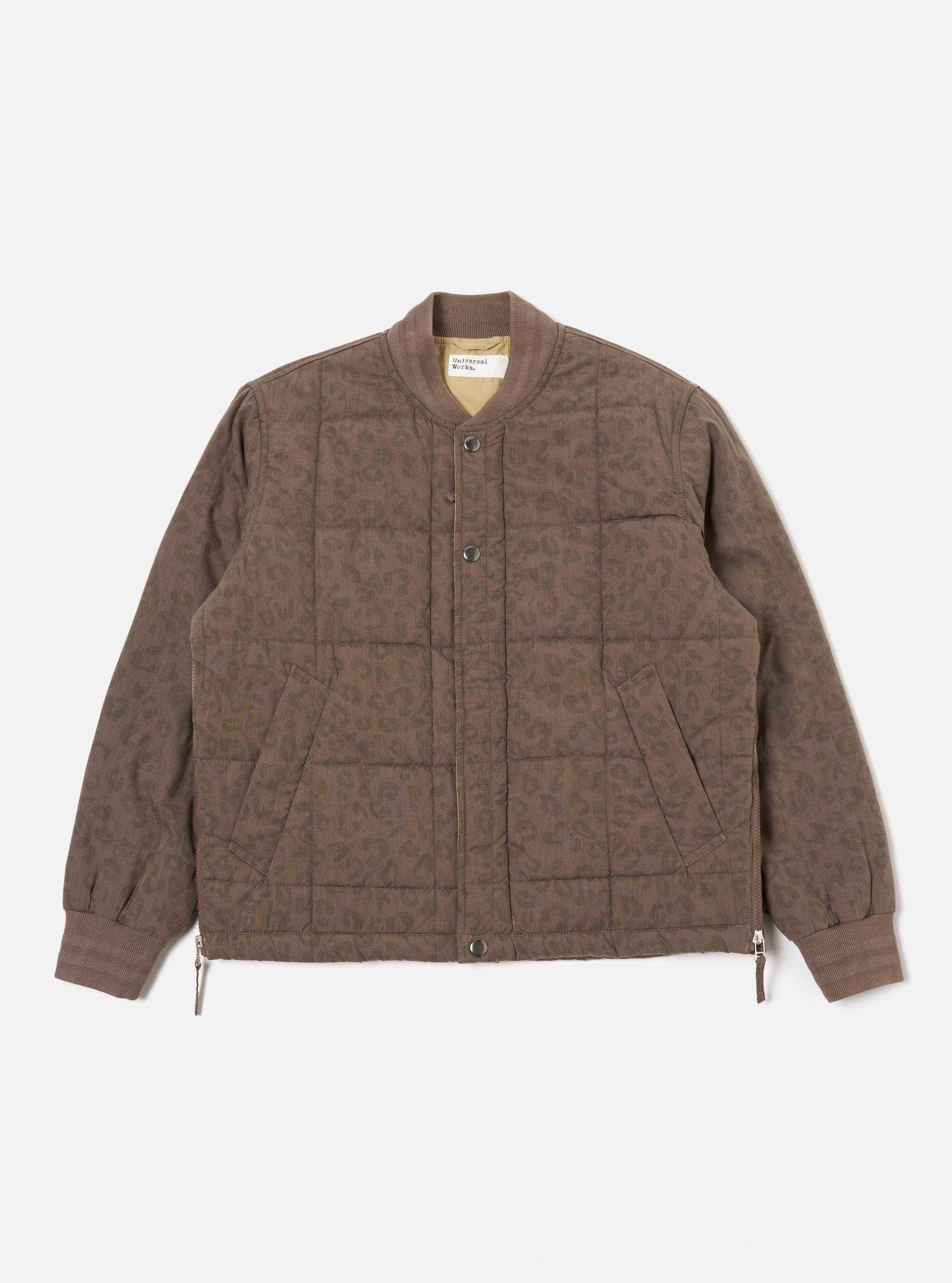 Universal Works Carlton Jacket in Sand Leopard Recycled Polytech Product Image