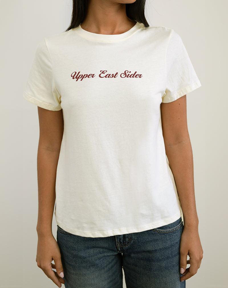 Saki Tee in Ivory with Upper East Sider Print Female Product Image