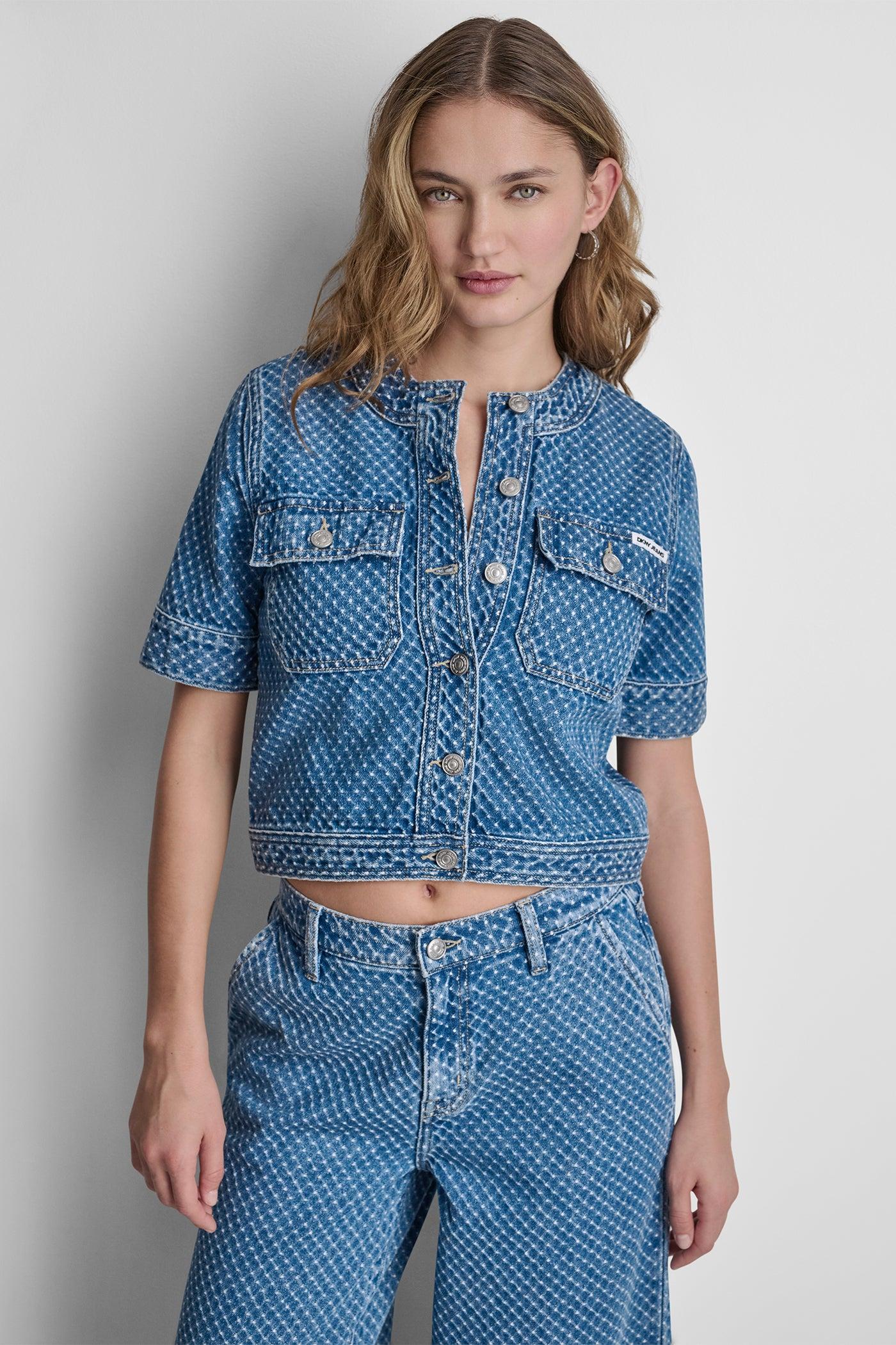 PATCH POCKET DENIM SHIRT JACKET Product Image