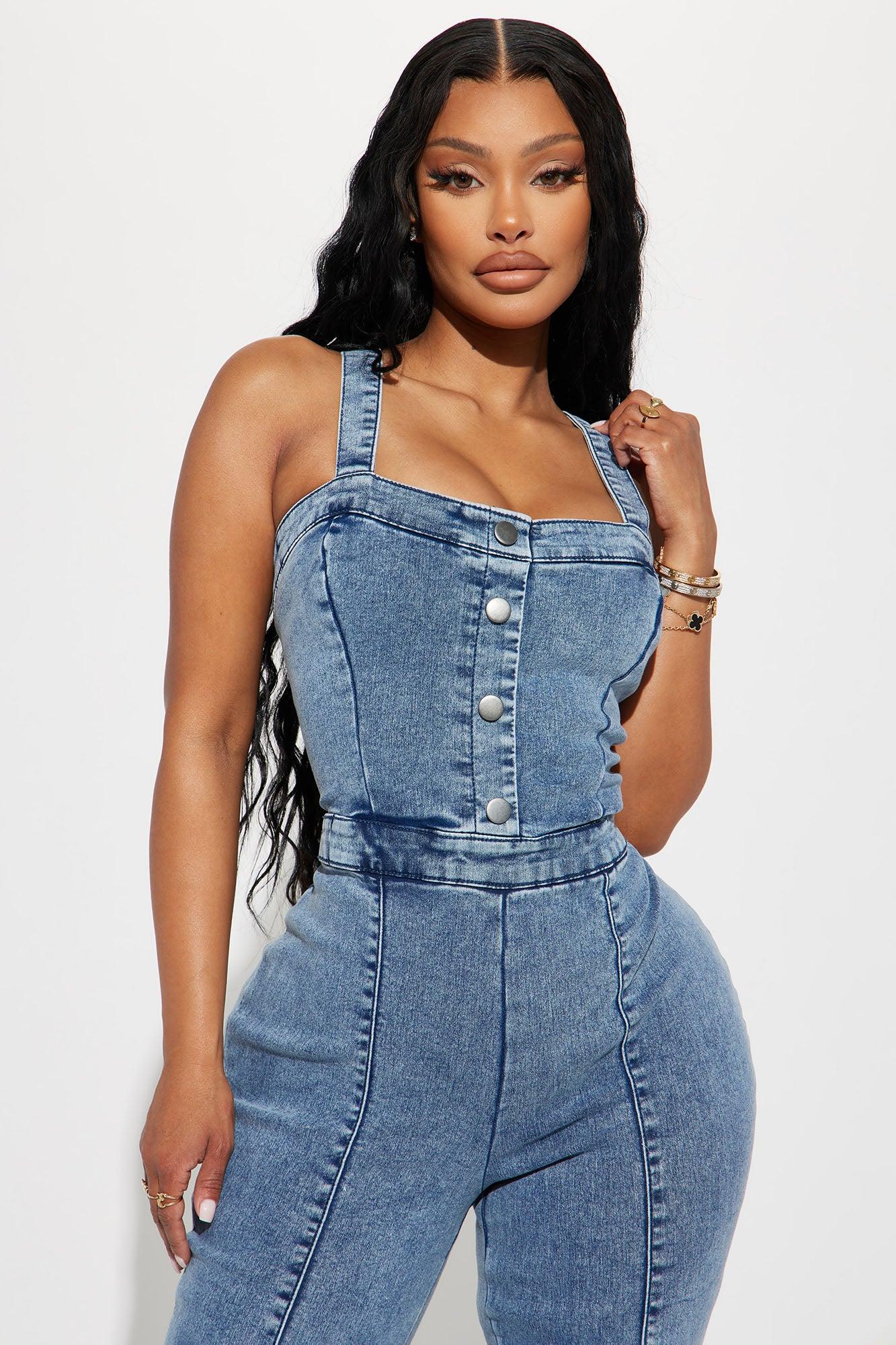 Atlanta Denim Jumpsuit - Light Wash Product Image