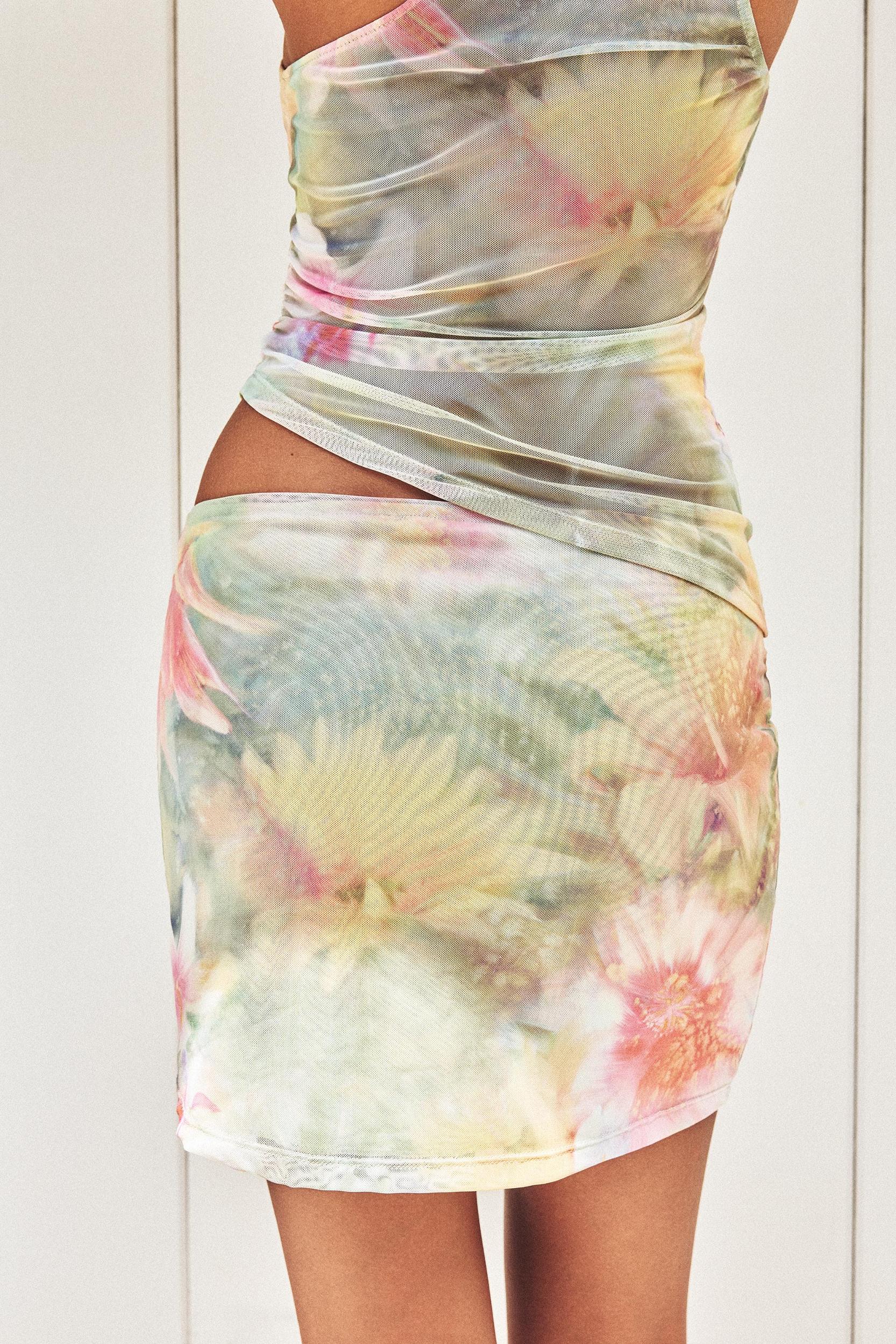 Printed tulle mini skirt Product Image