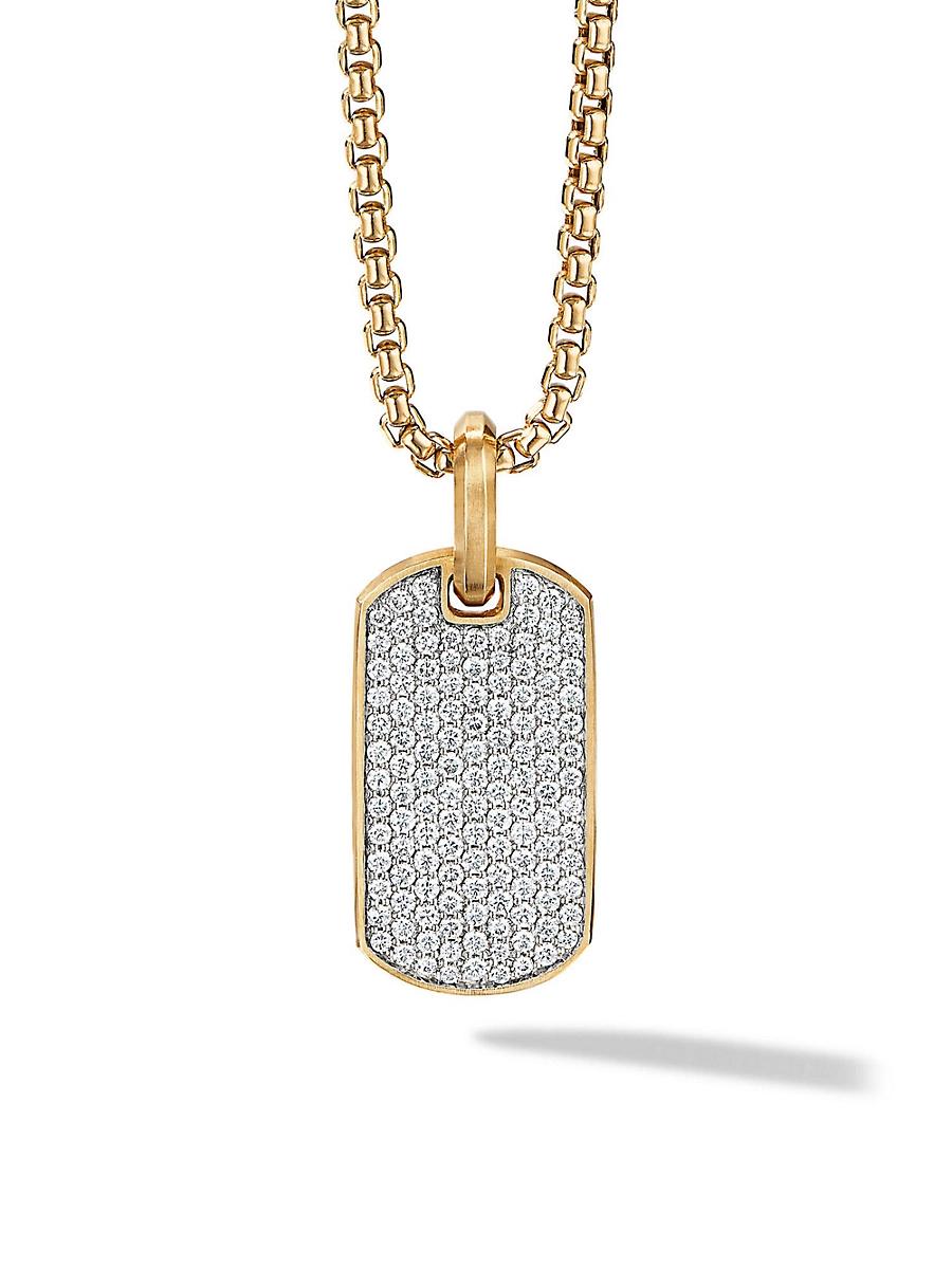 Mens Chevron Tag in 18K Yellow Gold Product Image