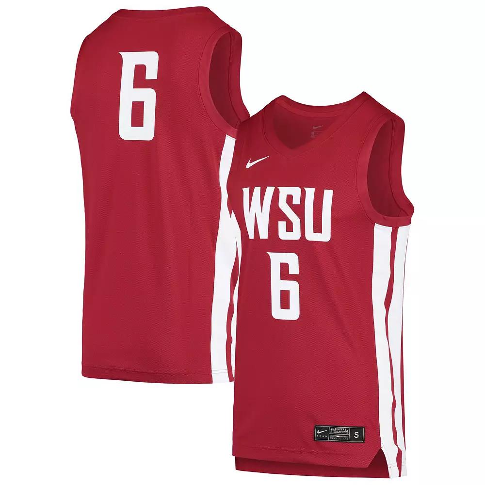 Men's Nike #6 Crimson Washington State Cougars Replica Basketball Jersey,  Product Image