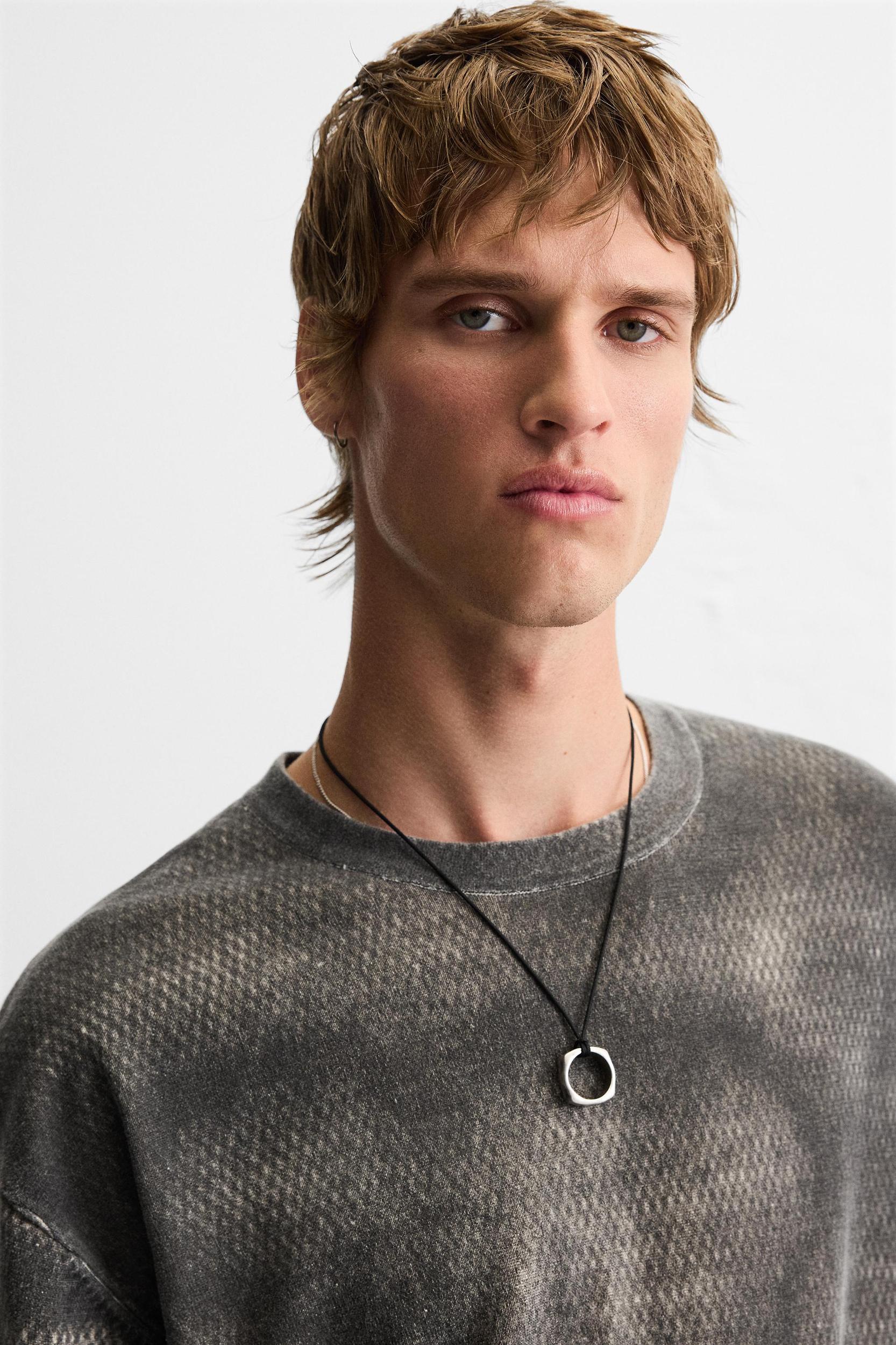 WASHED PRINT KNIT T-SHIRT Product Image